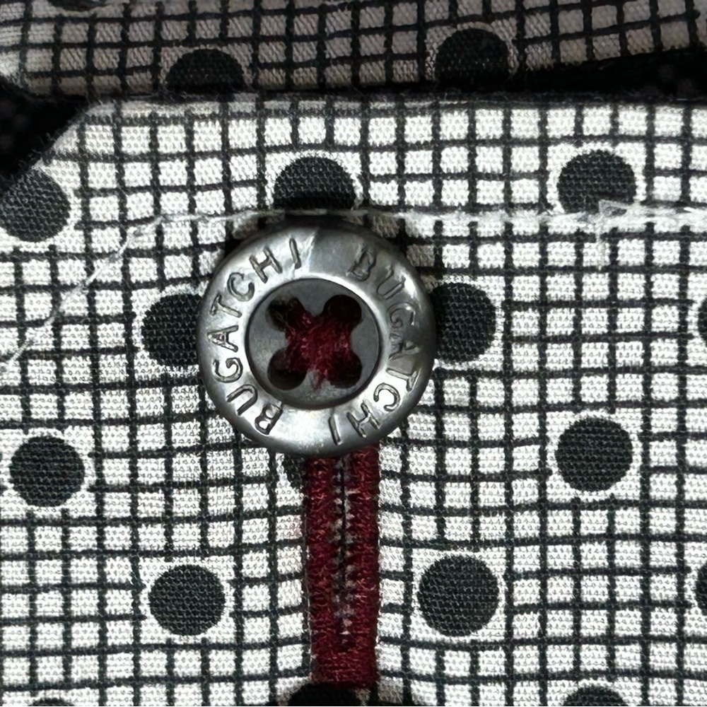 Bugatchi UOMO Black and White Patterned Button Down Dress Shirt Size L - Picture 5 of 10